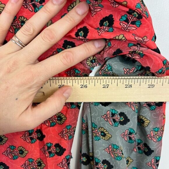 Raga Women's 2X Plus Red Orange Navy Blue Boho Maxi Dress Gown Long Sleeve Boho - Picture 9 of 15